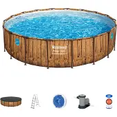 Bestway Power Steel Swim Vista Series Rahmenpool 549 x 122 rund 18 Fuß BESTWAY 7in1