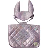 By ASTRUP Schabracke und Fliegenhaube Glitter Hobby Horse Saddle Pad Purple