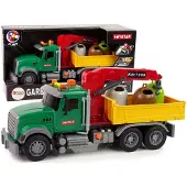 Leantoys Lean Toys LKW-Auto-Kran-Transport-Mülltonnen-Sound