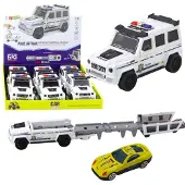 Leantoys Lean Polizei-Geländewagen Mit Reibradantrieb Offene Strecke Weiß
