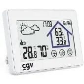 CGV MyMétéo-1BM, Weiß, Innen-Hygrometer, Innen-Thermometer, Außen-Hygrometer, Außen-Thermometer, 100 m, LCD, 11,9 cm (4.7"), DC / Batterie