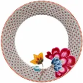 Pip studio Teller Home Plate Blooming Tales Khaki 23 cm (6er Set)