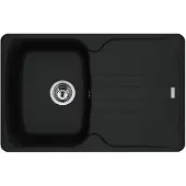 Franke Spüle ANTEA AZG 611-78 in BLACK MATT mit Excenterbedienung Drehknopf Chrom / Ausschnittmaß 760 x 480 mm R27 / Granitspüle