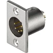 Goobay Mikrofon-Einbaustecker, 5Pin (schwarz, 1 Stück)