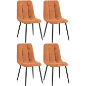 CLP 4er Set Esszimmerstuhl Tilde gepolstert mit Rückenlehne bis 150 kg belastbar orange Material Cord