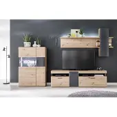 Harper Wohnwand MADANG BHT 310x198x50 cm braun Anbauwand