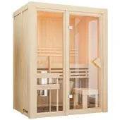 Karibu Sauna "View 1" SET naturbelassen 3,6kW Ofen finnisch