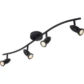 Licht-Erlebnisse Strahler Metall GU10 verstellbar Schwarz 4-flammig länglich Modern