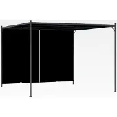 Markenlos Gartenpergola mit versenkbarem Dach 3x3m Anthrazit