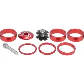 Gistuch 6 Stück Fahrrad-Headset-Abstandshalter aus Aluminiumlegierung, Fahrrad-Lenker-Vorbau-Abstandshalter für Mountainbike, Rot