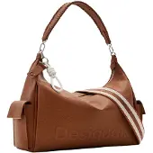 Desigual Schultertasche Bag Half Logo 24 New Habana 24SAXP21, Farbe:Braun