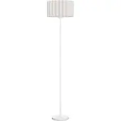 Dopwii Stehlampe im Retro-Stil, Kunststoff-Lampenschirm, Fußschalter, Metallstab, Weiß