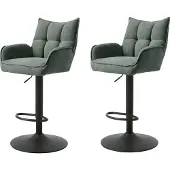 Freiraum Barhocker >Marilla< (2er-Set) in waldgrün - 52x113,5x53 (BxHxT)
