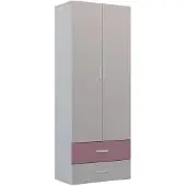 EURO-MEBLE Generisch Kleiderschrank LUMI, Schrank mit Stauraum, Kinderzimmer (Cashmiere + Altrosa)