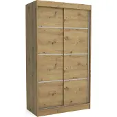 EURO-MEBLE Moderner Schiebetürenschrank BOB 100 cm (ARTISAN)