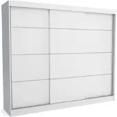 EURO-MEBLE Moderner Schiebetürenschrank BOB 250 cm (WEISS)