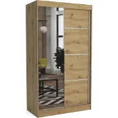 EURO-MEBLE Moderner Kleiderschrank mit Schiebetüren BRENDI 100 cm (ARTISAN)