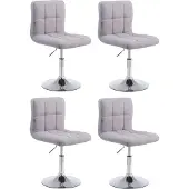 BellaFurn 4-teiliges Sonnenliegen-Set – Sonnenliege zum Laufen – wartungsfreundlich, höhenverstellbar | Farbe: Grau
