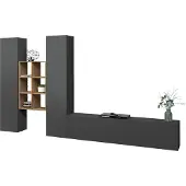 Freiraum Wohnwand >Benevent< (4-teilig) in Anthrazit matt - 320x180x30 (BxHxT)