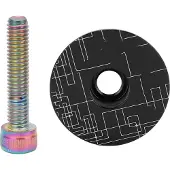 Gistuch Fahrrad Headset Top Cap Aluminiumlegierung Mountainbike Vorbau Abdeckung mit SchraubenSchwarz