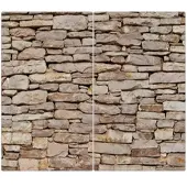 Banjado Herdabdeckplatte Glas 2 Teilig Je 30x52CM Schneidebrett Herdabdeckung Mit Motiv Stadtmauer