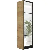 KIER FURNITURE Kleiderschrank Spiegel 53x205cm Garderobenschrank - Craft Eiche