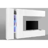 Freiraum Wohnwand >Benevent< (5-teilig) in Weiß Hochglanz - 280x180x30 (BxHxT)