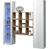 Freiraum Wohnwand >Benevent< (3-teilig) in Weiß Hochglanz - 170x180x30 (BxHxT)