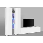 Freiraum Wohnwand >Benevent< (4-teilig) in Weiß Hochglanz - 280x180x30 (BxHxT)