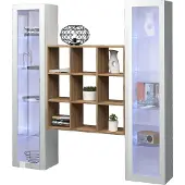 Freiraum Wohnwand >Benevent< (3-teilig) in Weiß Hochglanz - 170x180x30 (BxHxT)