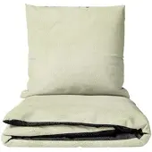 Leonado vicenti Bettwäsche 200x200 cm Fleece Beige Anthrazit Wendeseite Winter warm
