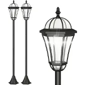 Outsunny Solar Gartenlaterne LED Laterne Wegleuchte 6 Stdn. ABS 129cm