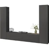 Freiraum Wohnwand >Benevent< (3-teilig) in Anthrazit matt - 260x180x30 (BxHxT)