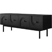 Lookway TV-Schrank LIBERTY Schwarz auf Holzbeinen