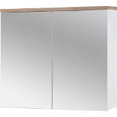 Comad Badezimmerschrank Mit Spiegel 80 Cm Weiß Modern 2 Türen