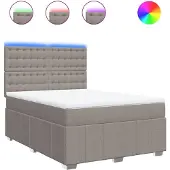 Syfax Boxspringbett mit Matratze Taupe 160x200 cm Stoff