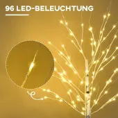 XTEILC Künstliche mit LEDs Weihnachtsdeko,biegsame Äste,150 cm, Beleuchteter Warmweiß