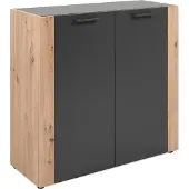 Freiraum Kommode >Cento< in anthrazit / Nachbildung Artisan Oak - 89x34,5x85cm (BxHxT)