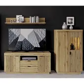 Freiraum Wohnwand >Delamar< (3-teilig) in Evoke Eiche Nachbildung - 226x165x40 (BxHxT)