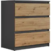 Lookway Moderne Kommode HANA M3, Artisan Eiche / Anthrazit
