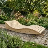 TUGA-Holztech Holzliege Wellenliege Gartenliege Himmelssofa "Pool-Moni" (Fichte) 90cm