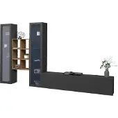 Freiraum Wohnwand >Benevent< (4-teilig) in Anthrazit matt - 320x180x30 (BxHxT)