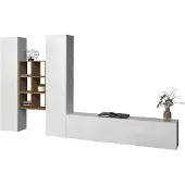 Freiraum Wohnwand >Benevent< (4-teilig) in Weiß Hochglanz - 320x180x30 (BxHxT)