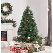 XTEILC Weihnachtsbaum Ø90 x 180 cm, künstliche Tanne,Christbaum künstlicher Grün