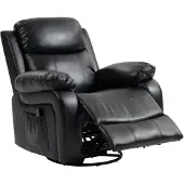 Xdovet Massagesessel mit 8 Vibrationsköpfen, Relaxsessel, verstellbare Rückenlehne + Fußstütze, Schwarz