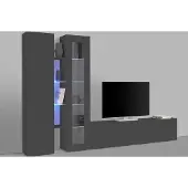 Freiraum Wohnwand >Benevent< (4-teilig) in Anthrazit matt - 280x180x30 (BxHxT)