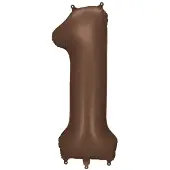 Party Deco Ballon alu Chiffre "1" Moka