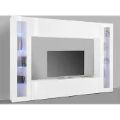 Freiraum Wohnwand >Benevent< (4-teilig) in Weiß Hochglanz - 260x180x30 (BxHxT)