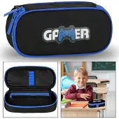 Sarcia.eu Schwarz-blaues Gaming Schulmäppchen, Gaming Federmäppchen für Jungen, Gamingpad 5x22x10cm