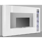 Freiraum Wohnwand >Benevent< (4-teilig) in Weiß Hochglanz - 260x180x30 (BxHxT)
